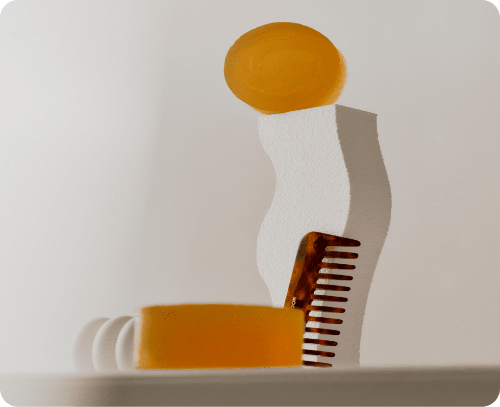 two soap bars and comb placed in artistic arrangement at Sage Space Dental Darlinghurst