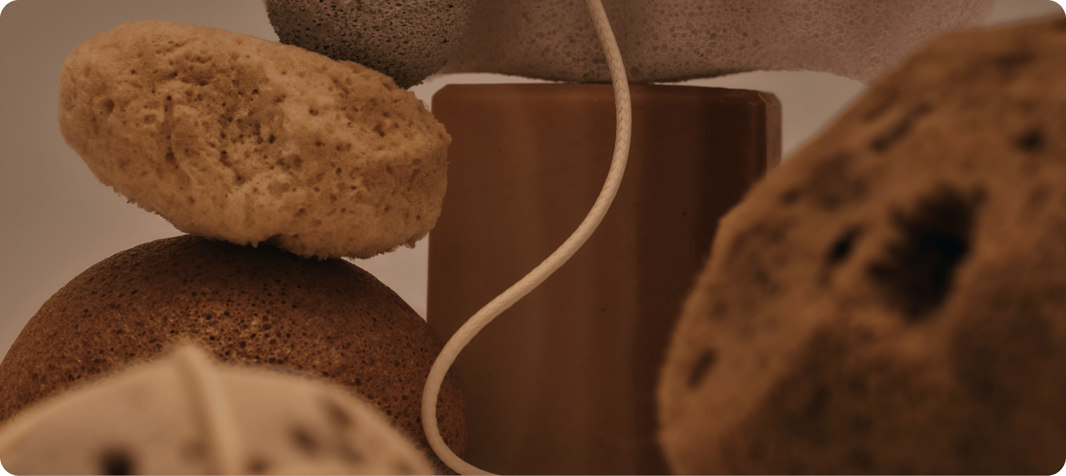 artistic arrangement of sponges at Sage Space Dental Darlinghurst